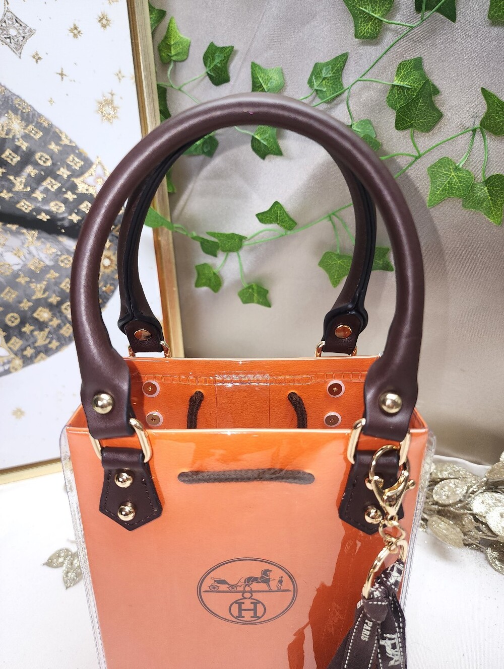 Authentic Hermes Shopping Bag In PVC Tote - Picture 6 of 7